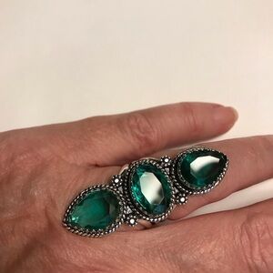 Tourmaline Stamped 925 Sterling Silver Ring